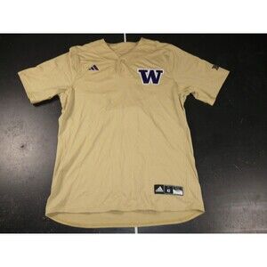 UW Washington Huskies Adidas Game Worn Stitched Baseball Jersey #6 Gold Size 42